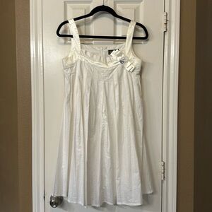 Wish White Linen and Satin Dress- Size S